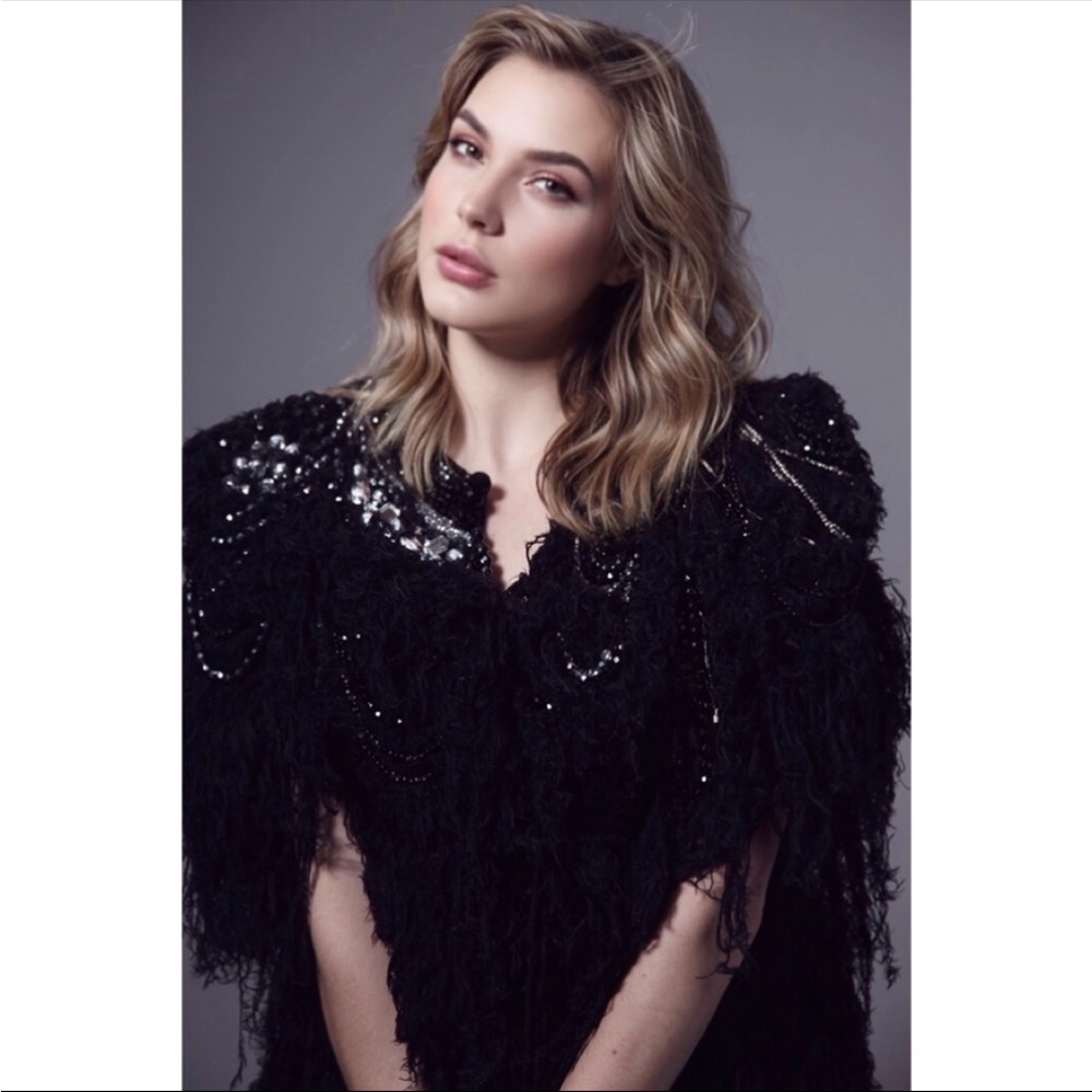 Heavily Beaded Shaggy Coat
